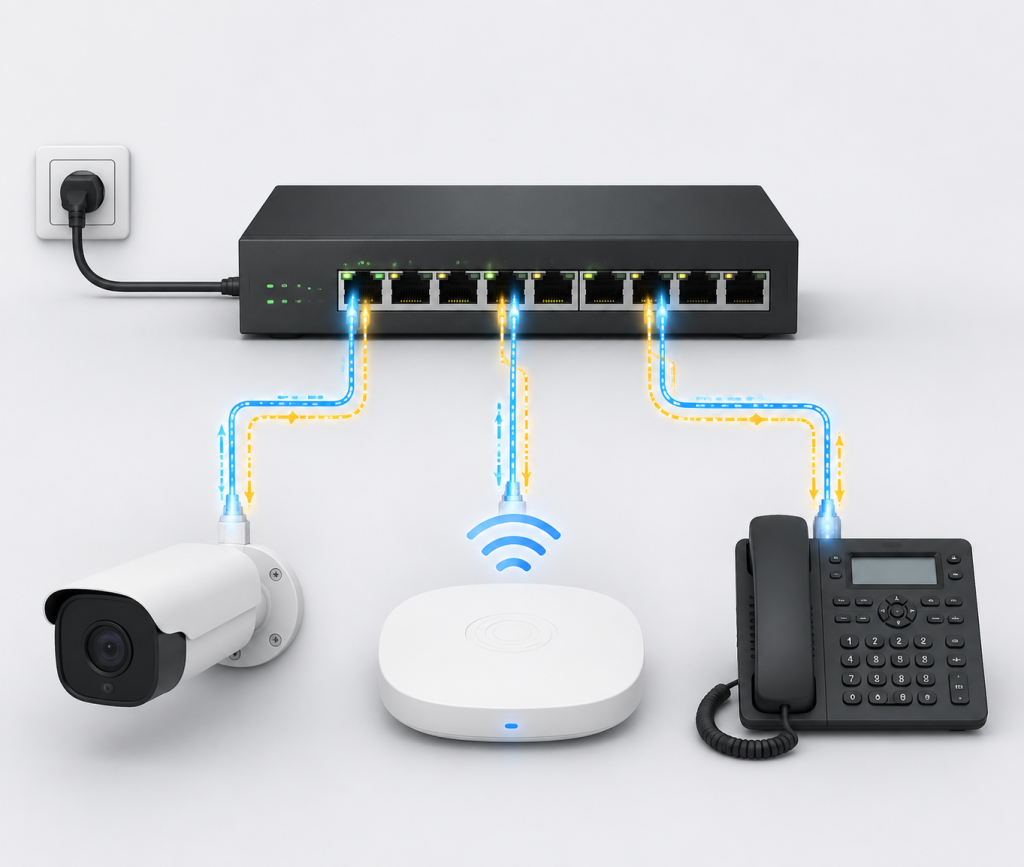 PoE چیست|power over ethernet|سوئیچ PoE|دوربین تحت شبکه| PoE در دوربین مداربسته|هایک ویژن PoE